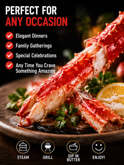 🦀 Alaskan Red King Crab Legs - 🏆💎 Ready to Eat High-Protein Seafood Snack
